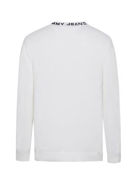 Jersey Tommy Jeans Collar Logo Blanco Hombre