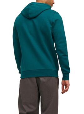 Sudadera Jack and Jones Logo Capucha Verde Hombre