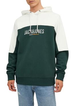 Sudadera Jack and Jones Dan Bloking Verde Hombre