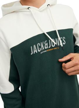 Sudadera Jack and Jones Dan Bloking Verde Hombre