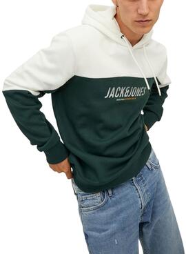 Sudadera Jack and Jones Dan Bloking Verde Hombre