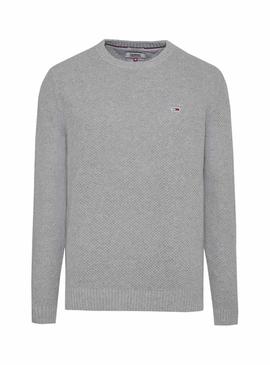 Jersey Tommy Jeans Textured Gris Hombre
