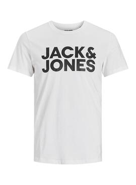 Camiseta Jack And Jones Corp Logo Blanco Hombre