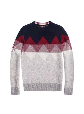 Jersey Superdry Fairisle Crew Marino