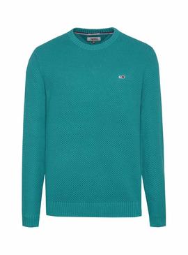 Jersey Tommy Jeans Textured Verde Hombre