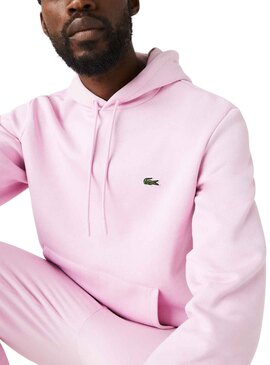 Sudadera Lacoste Básica Rosa Para Hombre