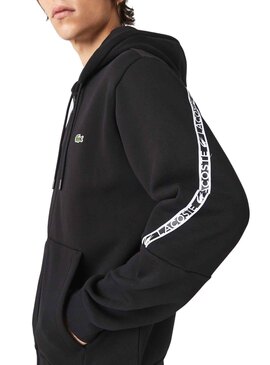 Sudadera Lacoste Franja Monografica Negro