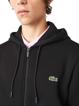 Sudadera Lacoste Franja Monografica Negro