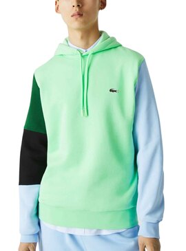 Sudadera Lacoste Colorblock Verde para Hombre