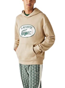 Sudadera Lacoste Cocodrilo Camel Para Hombre