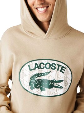 Sudadera Lacoste Cocodrilo Camel Para Hombre