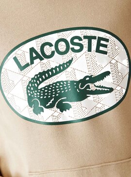 Sudadera Lacoste Cocodrilo Camel Para Hombre