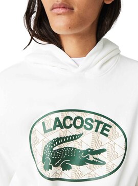 Sudadera Lacoste Cocodrilo Blanco Para Hombre 