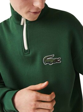 Sudadera Lacoste Cuello Cremallera Verde Hombre