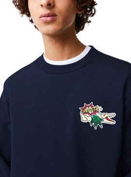 Sudadera Lacoste Cocodrile Party Hombre Marino