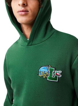 Sudadera Lacoste Holiday Estampada Hombre Verde