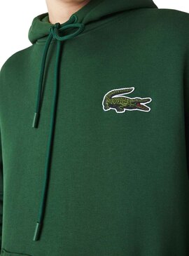 Sudadera Lacoste Básica Con Capucha Verde Hombre