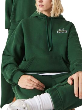 Sudadera Lacoste Básica Con Capucha Verde Hombre