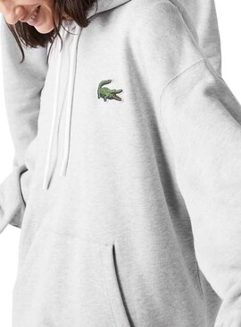 Sudadera Lacoste Básica Con Capucha Gris Hombre