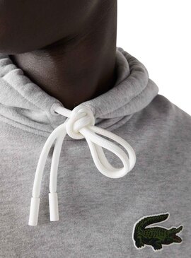 Sudadera Lacoste Básica Con Capucha Gris Hombre