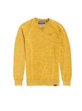 Jersey Superdry Garment Dyed Amarillo Hombre