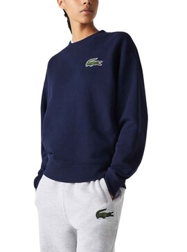 Sudadera Lacoste Loose Fit Marino Para Hombre