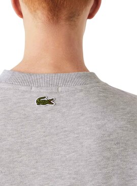 Sudadera Lacoste Loose Fit Gris Para Hombre