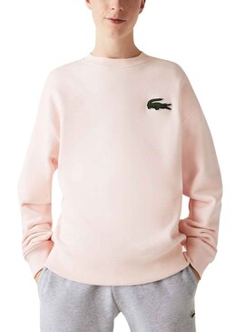 Sudadera Lacoste Loose Fit Rosa Para Hombre