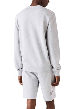 Sudadera Lacoste Inscripción Gris Para Hombre