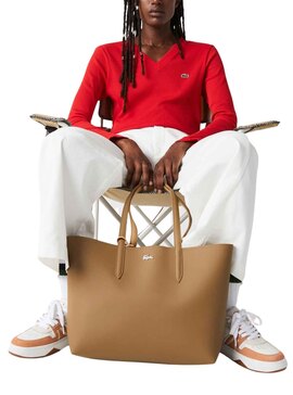 Bolso Lacoste Reversible Camel Para Mujer