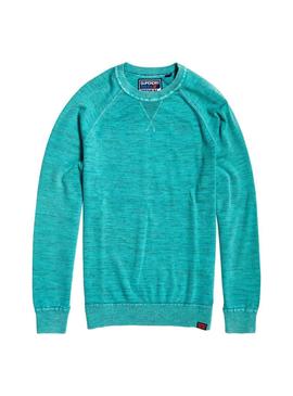 Jersey Superdry Garment Dyed Turquesa Hombre