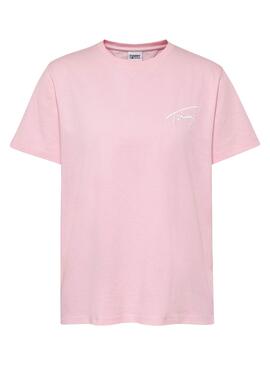 Camiseta Tommy Jeans Relaxed Signature Rosa