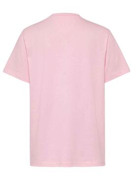 Camiseta Tommy Jeans Relaxed Signature Rosa