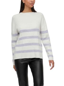 Jersey Vila Viril Stripe Azul y Blanco para Mujer