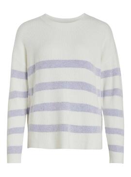 Jersey Vila Viril Stripe Azul y Blanco para Mujer