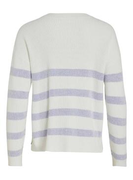 Jersey Vila Viril Stripe Azul y Blanco para Mujer