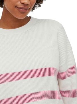 Jersey Vila Viril Rayas Rosa y Blanco para Mujer