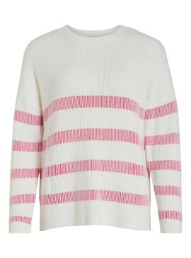 Jersey Vila Viril Rayas Rosa y Blanco para Mujer