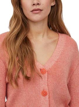 Cardigan Vila Viril Rosa Short para Mujer