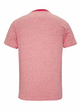 Camiseta Tommy Jeans Contrast Collar Coral Hombre