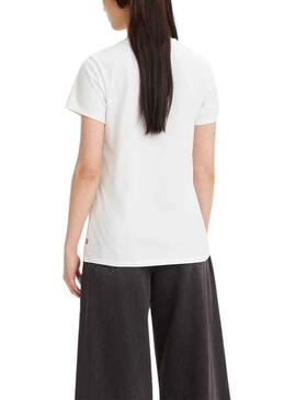 Camiseta Levis Logo Flores Blanco para Mujer