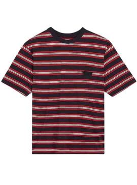 Camiseta Levis Rayas Rojo y Azul para Hombre 