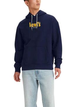 Sudadera Levis Relaxed Hood Azul para Hombre