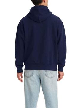 Sudadera Levis Relaxed Hood Azul para Hombre