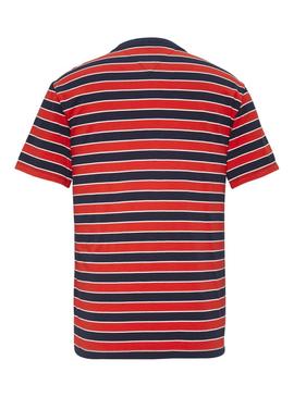 Camiseta Tommy Jeans Bold Stripe Rojo Hombre