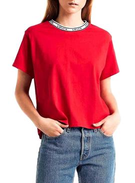 Camiseta Levis Varsity Rojo Para Mujer