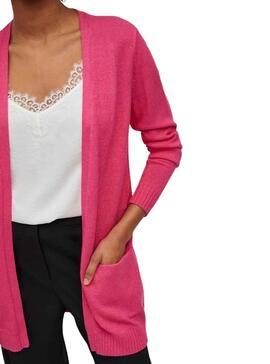 Chaqueta Vila Viril Open Fucsia para Mujer