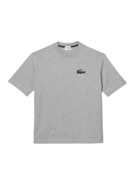 Camiseta Lacoste Loose Fit Gris para Hombre Mujer