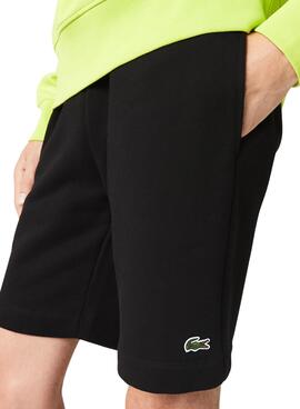 Bermuda Lacoste Algodón Ecológico Negro Hombre