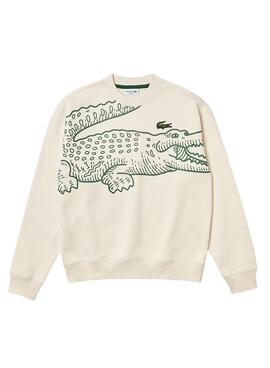 Sudadera Lacoste Vintage Beige Para Hombre 